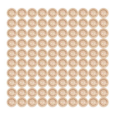 100 Pièces Boutons en Bois Naturel Faits Main