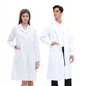 JGCJGG Blouse de Laboratoire Blanche pour Femmes et Hommes Blouse Blanche Unisexe Blouse de Médecin Médical avec Poche et Bouton