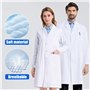 JGCJGG Blouse de Laboratoire Blanche pour Femmes et Hommes Blouse Blanche Unisexe Blouse de Médecin Médical avec Poche et Bouton