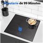 Hobsir Plaque Induction 4 Feux, 6400W, Plaque à Induction 59cm Encastrable, 9 Niveaux de Puissance, Plaque de Cuisson électrique