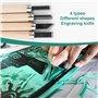 BSTDAYEVER Kit de Gomme Linogravure Plaque A4 A5 A6 9Pcs Complet Blocs de Sculpture en Caoutchouc Débutant Souple à Graver Sûrs 