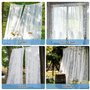 PORFOYO Lot De 2 Rideaux en Dentelle Blanche, Rideau en Dentelle, 150x200 Cm Transparent avec Motif Floral, Idéal pour Salon, Ch