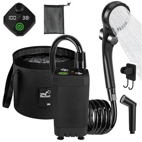 BORDEAG Douche de Camping Portable avec Batterie Rechargeable 6000mAh