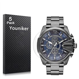 Youniker Lot de 5 films de protection d'écran Diesel pour montres Diesel DZ4329 - Transparents - Anti-rayures