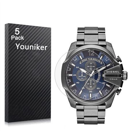 Youniker Lot de 5 films de protection d'écran Diesel pour montres Diesel DZ4329 - Transparents - Anti-rayures