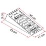 Lot de 2 cales d'équilibrage Charge max. 5000 kg, 40/43 x 17 x 9,5 cm Pour caravane/camping-car