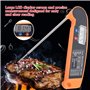 TOPINCN LCD Numérique Thermomètre Viande avec Sonde Pliante Dinde Poisson De Bœuf Goût Sélectable Cuisine Cuisson Barbecue Grill