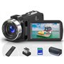 Caméra vidéo numérique 8K 64MP 18X pour YouTube 3" Flip Screen Caméscope Vlogging Camera avec carte SD 32 Go