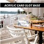 Porte Photo Pince Protection Carte Porte Cartes Visite,4 pcs Porte Cartes en Acrylique Transparent avec Base Porte Cartes de Pré