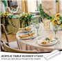 Porte Photo Pince Protection Carte Porte Cartes Visite,4 pcs Porte Cartes en Acrylique Transparent avec Base Porte Cartes de Pré