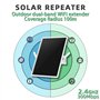 Repeteur WiFi Solaire Batterie Exterieur sans Fil, Puissant Amplificateur WiFi Couvre100-mètres, Outdoor répéteur WiFi Extender 