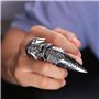 Auriselle Bague Homme Flexible Trois Pièces Réglable Tête de Mort Runes Vintage Viking Rétro Bague Ouverte Pouce Gothique Bijoux