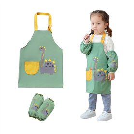 Tablier Peinture Enfant Avec Poches et 2 Manches Réglables - Imperméable