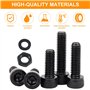 Pmueuff Vis Cylindrique à Six Pans, Ensemble de 1600 Pièces Vis à Tête Hexagonale M2 M3 M4 M5 Visserie à Métaux en Acier Allié d