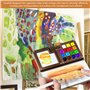 WIYETY Mini palette d'aquarelle de 24 couleurs : palette d'aquarelle portable, kit de voyage pour aquarelle, carnet de croquis, 