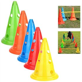 Usmato 5 pièces cônes d'entraînement de Football Barre d'obstacles Conique Seau Jeu de Jeu barrière de Signe de Sport d'obstacle