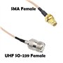 TengKo Portable Antenne Adaptateur Câble SMA Femelle UHF SO-239 Connecteurs Femelles 15cm pour Wouxun Baofeng Quasheng Linton co