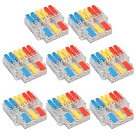8pcs Jeu De Bornes De Raccordement Connecteur De Câble Bornes Enfichables Compactes Connecteur D'écrou De Levier Connecteur De C