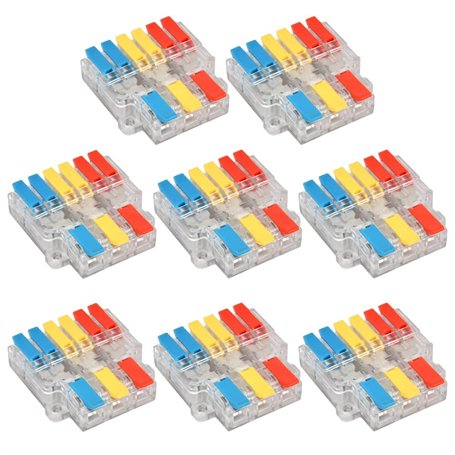 8pcs Jeu De Bornes De Raccordement Connecteur De Câble Bornes Enfichables Compactes Connecteur D'écrou De Levier Connecteur De C