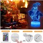 Spiider-mann Lampe 3d Illusion Usb veilleuse Avec Télécommande Et Smart Touch,Télécommande 16 Couleurs Changement 3D Illusion La
