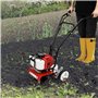 LENDISIY Motoculteur à essence - Motoculteur 52 CC - Motobineuse - Motoculteur - Cultivateur avec roues - Moteur 2 temps - Large
