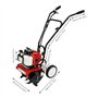 LENDISIY Motoculteur à essence - Motoculteur 52 CC - Motobineuse - Motoculteur - Cultivateur avec roues - Moteur 2 temps - Large