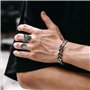 yolzhxe 5 Pièces Bagues CrâNe Homm, Réglables Bague Tete de Mort, Acier Inoxydable Rock Skull Anneaux, Style Rétro Gothique Crân