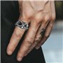 yolzhxe 5 Pièces Bagues CrâNe Homm, Réglables Bague Tete de Mort, Acier Inoxydable Rock Skull Anneaux, Style Rétro Gothique Crân