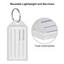 Hotgod Lot de 100 étiquettes de bagage en plastique avec anneau porte-clés fendu Blanc