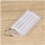 Hotgod Lot de 100 étiquettes de bagage en plastique avec anneau porte-clés fendu Blanc