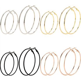 Heyu-Lotus 8 Paires de Boucles d’Oreilles Créoles pour Femme Fille