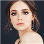Heyu-Lotus 8 Paires de Boucles d’Oreilles Créoles pour Femme Fille, Anneaux Créoles en Acier Inox Grand Cerceau Bijoux Tendance 