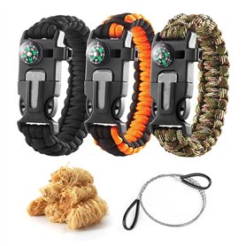 UBETTER Lot de 3 bracelets de survie avec chaîne de scie