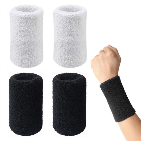 Niuhong 2 Paires Bracelets Poignet Coton Élastiques Sports Poignet Athlétique Élastique Poignet Protection Bras Fitness Bandes P