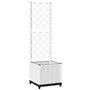 Jardinière avec Treillis, Bac à Fleurs pour Plante Grimpante Lit de Jardin Surélevé Jardinière avec Treillis Blanc 40x40x136 cm 