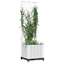 Jardinière avec Treillis, Bac à Fleurs pour Plante Grimpante Lit de Jardin Surélevé Jardinière avec Treillis Blanc 40x40x136 cm 