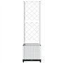 Jardinière avec Treillis, Bac à Fleurs pour Plante Grimpante Lit de Jardin Surélevé Jardinière avec Treillis Blanc 40x40x136 cm 