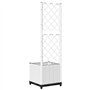 Jardinière avec Treillis, Bac à Fleurs pour Plante Grimpante Lit de Jardin Surélevé Jardinière avec Treillis Blanc 40x40x136 cm 
