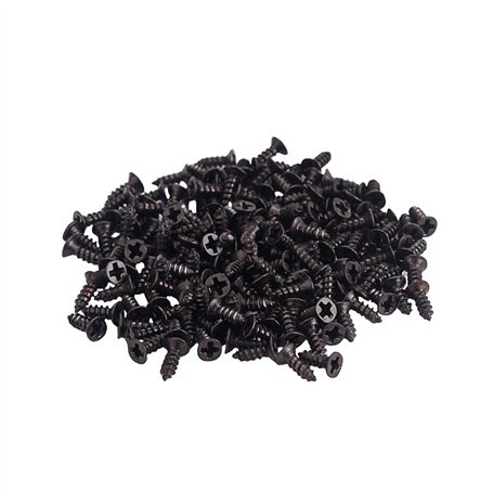 Alnicov Sourcingmap Lot de 100 vis auto-perceuses pour particules de bois Noir 2 x 6 mm