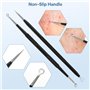QOUBNIC Extracteur Point Professionnel 10 Pièces, Kit en Acier Inoxydable pour Points Noirs, Boutons et Acné sur Visage Nez avec