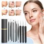 QOUBNIC Extracteur Point Professionnel 10 Pièces, Kit en Acier Inoxydable pour Points Noirs, Boutons et Acné sur Visage Nez avec