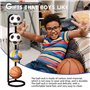 Sporgo Support de balle en métal à 4 couches avec 4 niveaux | Étagère de rangement pour ballon de basket-ball, football et volle