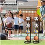 Sporgo Support de balle en métal à 4 couches avec 4 niveaux | Étagère de rangement pour ballon de basket-ball, football et volle