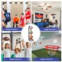 Sporgo Support de balle en métal à 4 couches avec 4 niveaux | Étagère de rangement pour ballon de basket-ball, football et volle