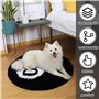 WIYETY Tapis pour 8 balles : 60 cm lavable décor antidérapant floqué, tapis de billard, tapis noir et blanc, rond touffeté doux,