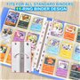 60 Feuilles Pochette Cartes, 1080 Poches Transparent Double Face Protege Carte, Trading Card Sleeves avec 11 Trous, Protection C