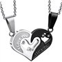 2 Pièces Collier Couple Amoureux en Acier Inoxydable