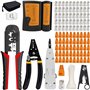 MAYLINE RJ45 Outils Kit Réseau Professionnel Pince à Sertir RJ12 RJ11 CAT5 CAT6 Cirmpature pour Câbles Réseau Entretien Kit LAN