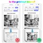 NLMWTI Mini imprimante Portable avec lumière LED, Mini Imprimante Thermique, Imprimante Etiquette Autocollante pour Notes D'étud