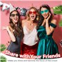 GQBVPN 14 paires Lunettes Coeur, Lunettes Soleil Sans Monture en Forme Coeur, Lunettes de Couleur Bonbon, Lunettes de Soleil, Ad